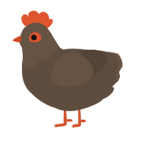 A bark chicken with a head pattern