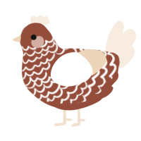 A russet and cream chicken with a lace pattern