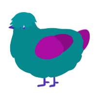 A teal and plum chicken