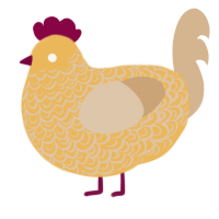 A honey and beige chicken with a double-lace pattern