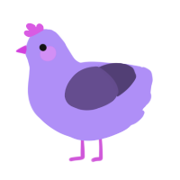 A lilac and overcast chicken