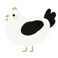 A white and black chicken
