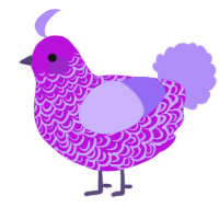 A amethyst and lilac chicken with a double-lace pattern