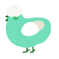 A mint and white chicken