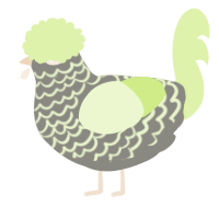 A ash and apple chicken with a lace pattern