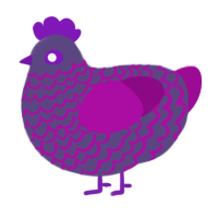 A overcast and plum chicken with a lace pattern