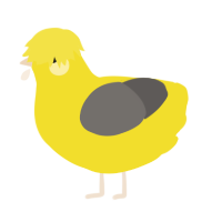 A yellow and grey chicken