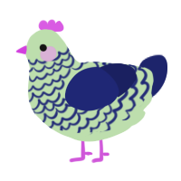 (unnamed), a gluppy and navy chicken with a lace pattern