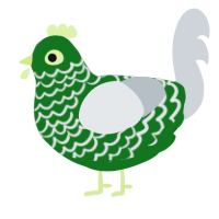 A leaf and mist chicken with a lace pattern