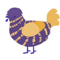 A overcast and honey chicken with a bar pattern