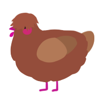 A russet and brown chicken