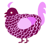 A wine and lavender chicken with a lace pattern