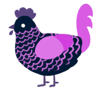 A tumblr and orchid chicken with a lace pattern