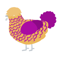 A honey and plum chicken with a lace pattern