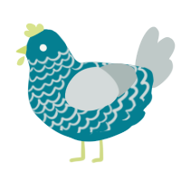 idiriV, a sea and silver chicken with a lace pattern