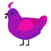 (unnamed), a violet and fuchsia chicken with a lace pattern