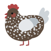 A bark and mist chicken with a speckle pattern