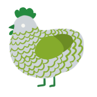 (unnamed), a mist and chartreuse chicken with a lace pattern