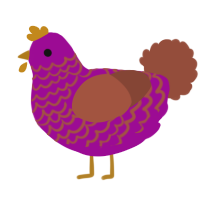 A plum and russet chicken with a lace pattern