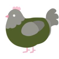 A olive and ash chicken with a head pattern