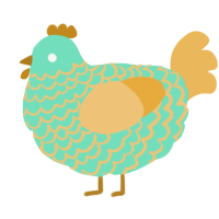 A mint and honey chicken with a lace pattern