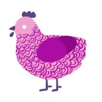 (unnamed), a pink and plum chicken with a double-lace pattern
