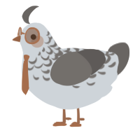 A mist and grey chicken with a half-lace pattern