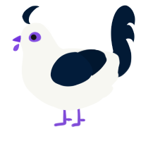 A white and tumblr chicken