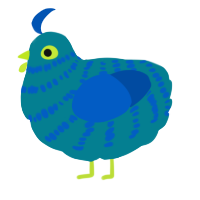 A sea and ultramarine chicken with a bar pattern