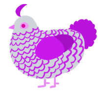A mist and amethyst chicken with a lace pattern