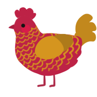 honey-glazed ham, a crimson and ochre chicken with a lace pattern