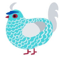 Popsicle, a aqua and mist chicken with a lace pattern