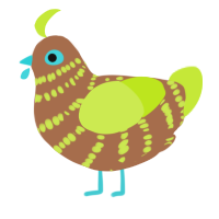Naiad, a brown and lime chicken with a bar pattern