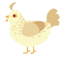 A cream and beige chicken with a half-lace pattern