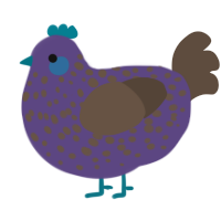 A overcast and bark chicken with a speckle pattern