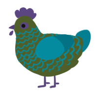 A olive and sea chicken with a lace pattern
