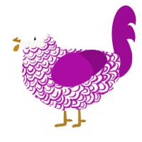 (unnamed), a white and plum chicken with a double-lace pattern