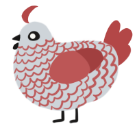 A mist and red chicken with a lace pattern