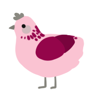A rose and maroon chicken with a neck-speckle pattern