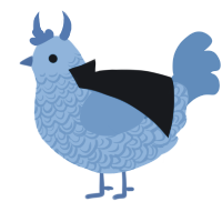 A sky and sapphire chicken with a double-lace pattern
