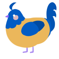 A honey and ultramarine chicken with a head pattern