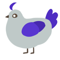 A silver and indigo chicken