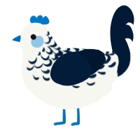 A white and tumblr chicken with a half-lace pattern
