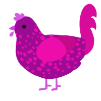 (unnamed), a plum and fuchsia chicken with a speckle pattern
