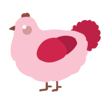 A rose and crimson chicken