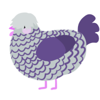 A silver and overcast chicken with a lace pattern