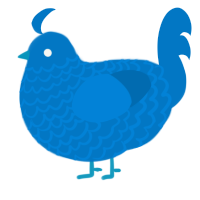 A sapphire chicken with a lace pattern