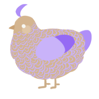 A beige and lilac chicken with a double-lace pattern