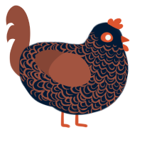 burning coals, a tumblr and russet chicken with a double-lace pattern