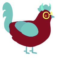 A maroon and sky chicken